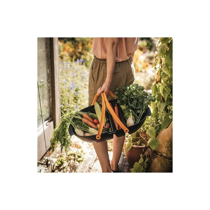 Fiskars Black Durable Plastic Garden Harvest Basket, large image number 5