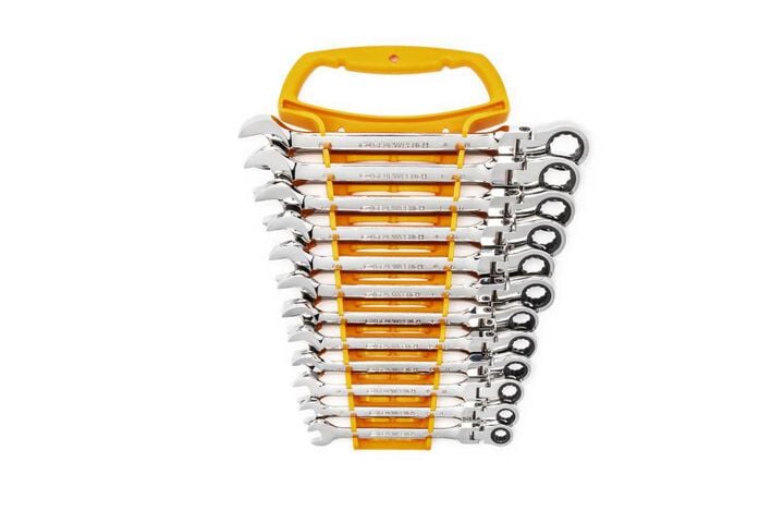 GEARWRENCH 12 Pc 72-Tooth 12 Point Flex Head Ratcheting Combination Metric Wrench Set, large image number 0