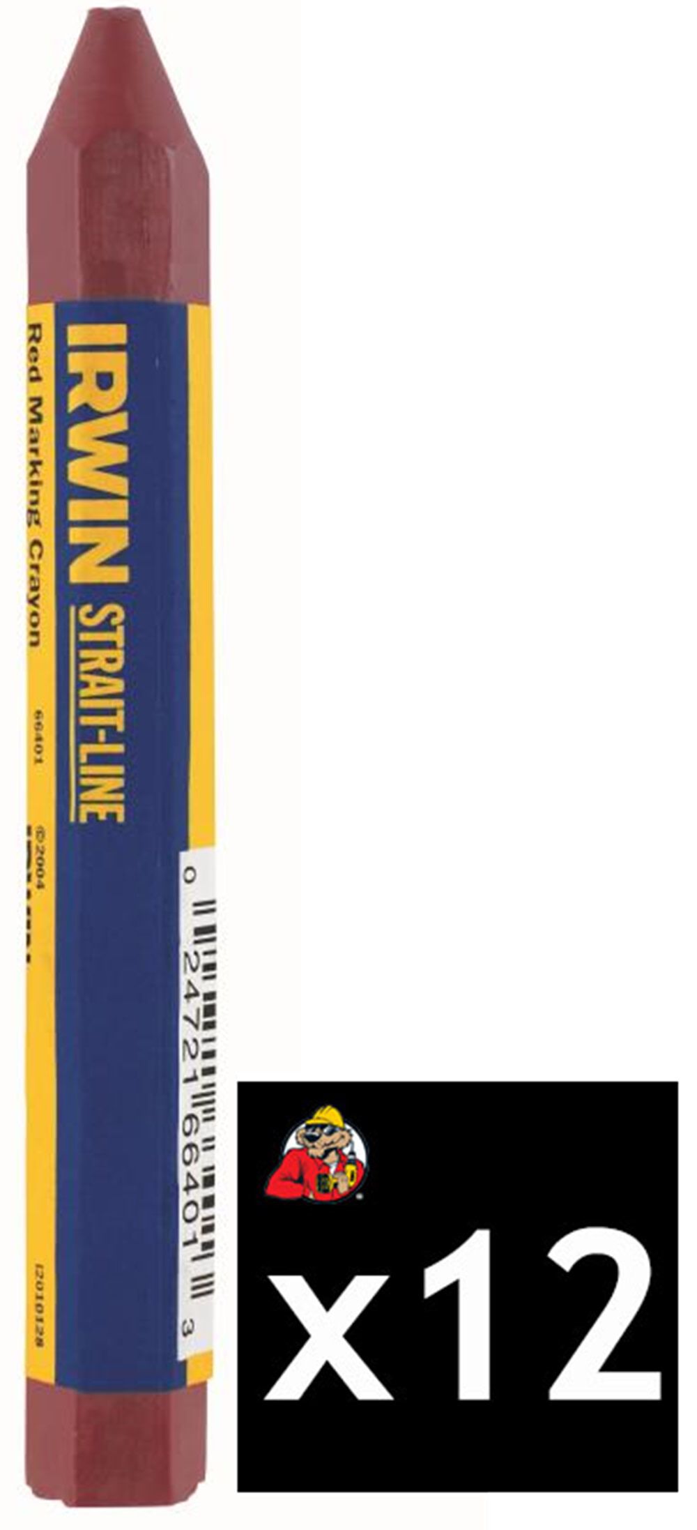 Irwin Red Lumber Crayon Pack of 12, large image number 1