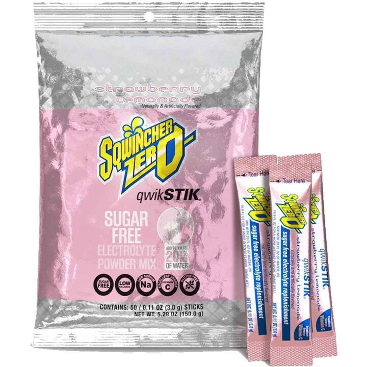 Sqwincher Zero Qwik Stik Electrolytes Replacement Single Serve Hydration Pack 50 Pieces, swatch