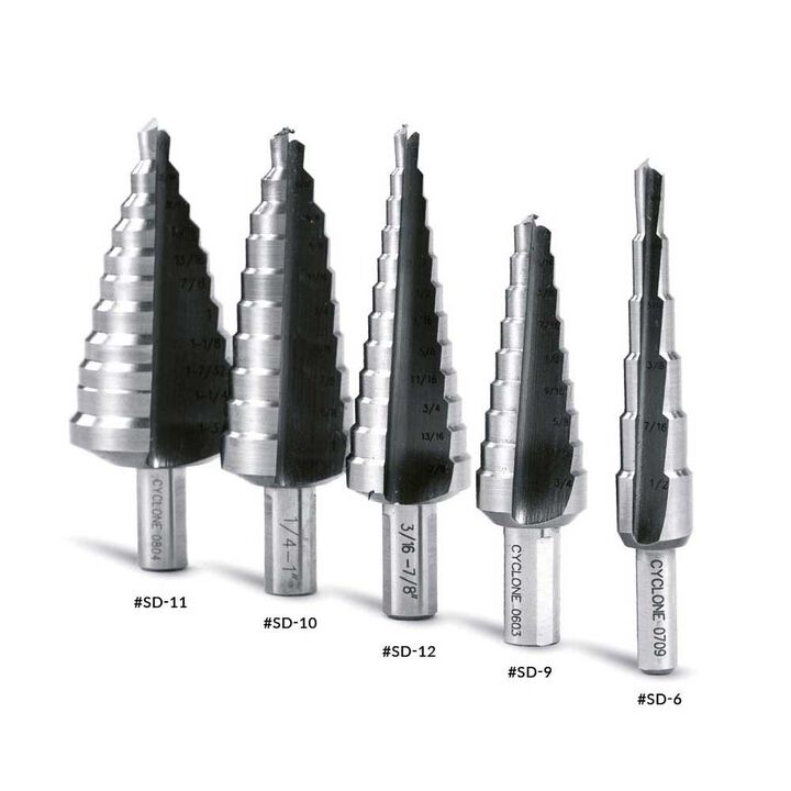 Evolution Power Tools 1/4in- 1in Straight Flute Premium Step Drill Bit, large image number 2