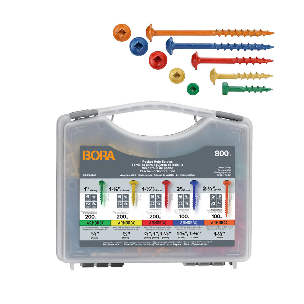 Bora Portamate Coarse Pocket Hole Screw Kit 800 Pieces, large image number 1