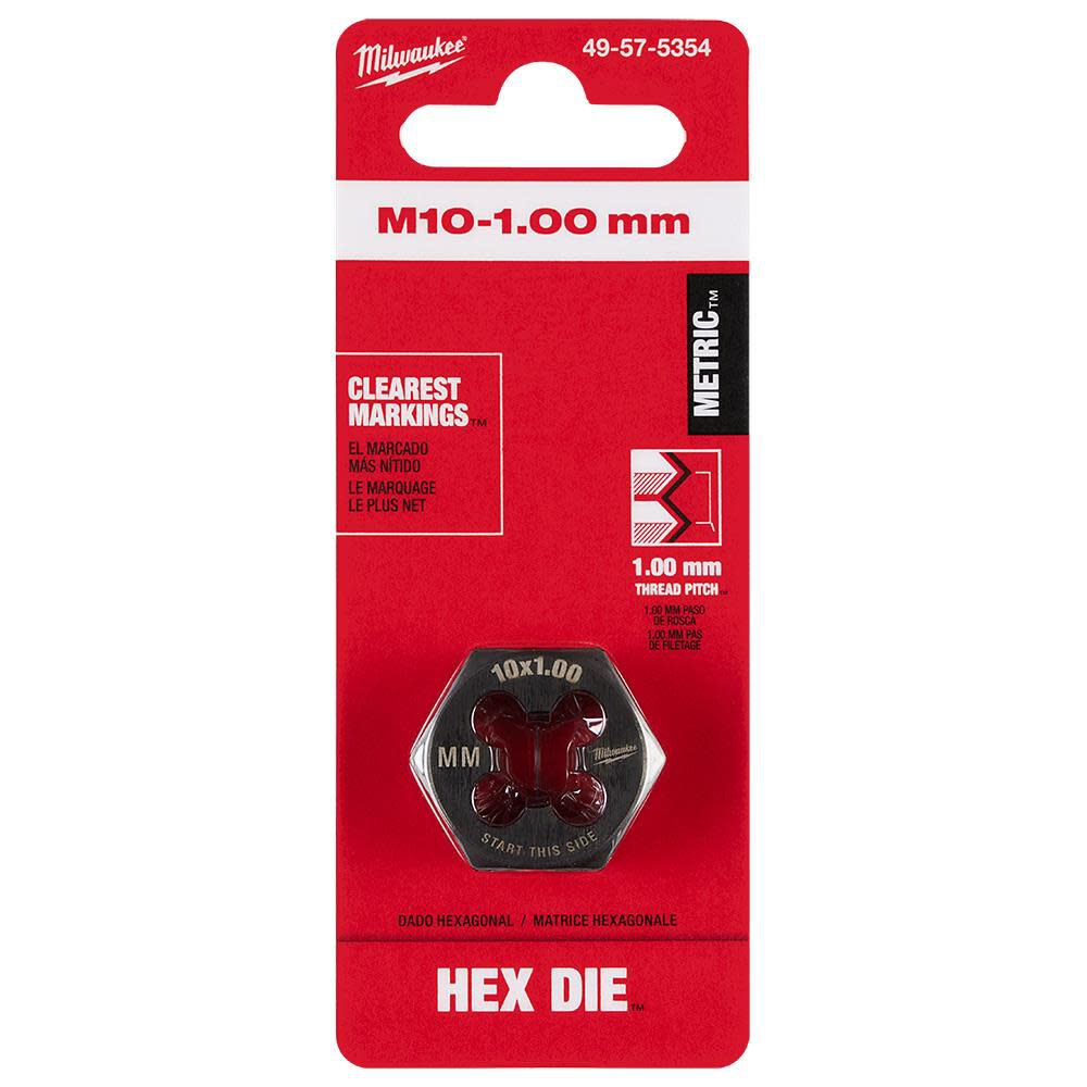 Milwaukee M10-1.00 mm 1-Inch Hex Threading Die, large image number 11