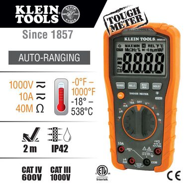 Klein Tools Digital Multimeter Auto-Range 1000V, large image number 1