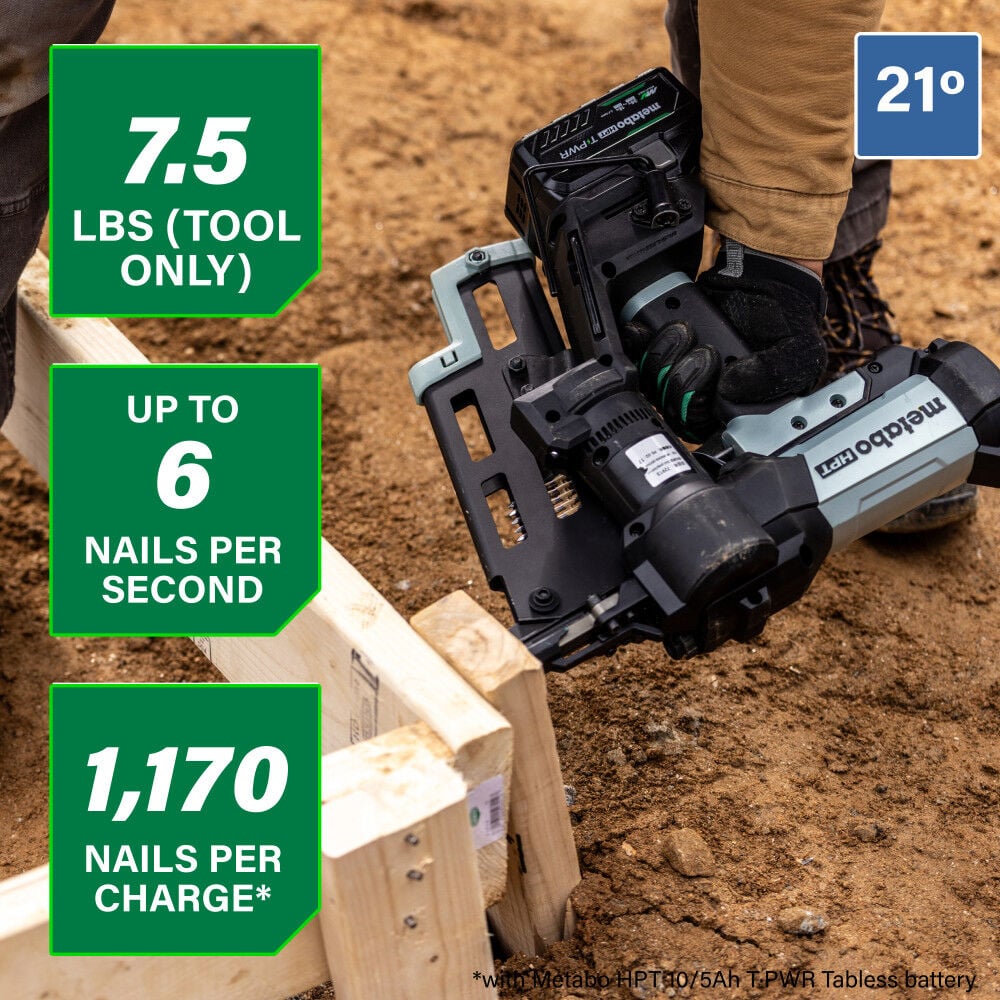 Metabo HPT Cordless Pneumatic 18V Duplex Forming Nailer Kit, large image number 4