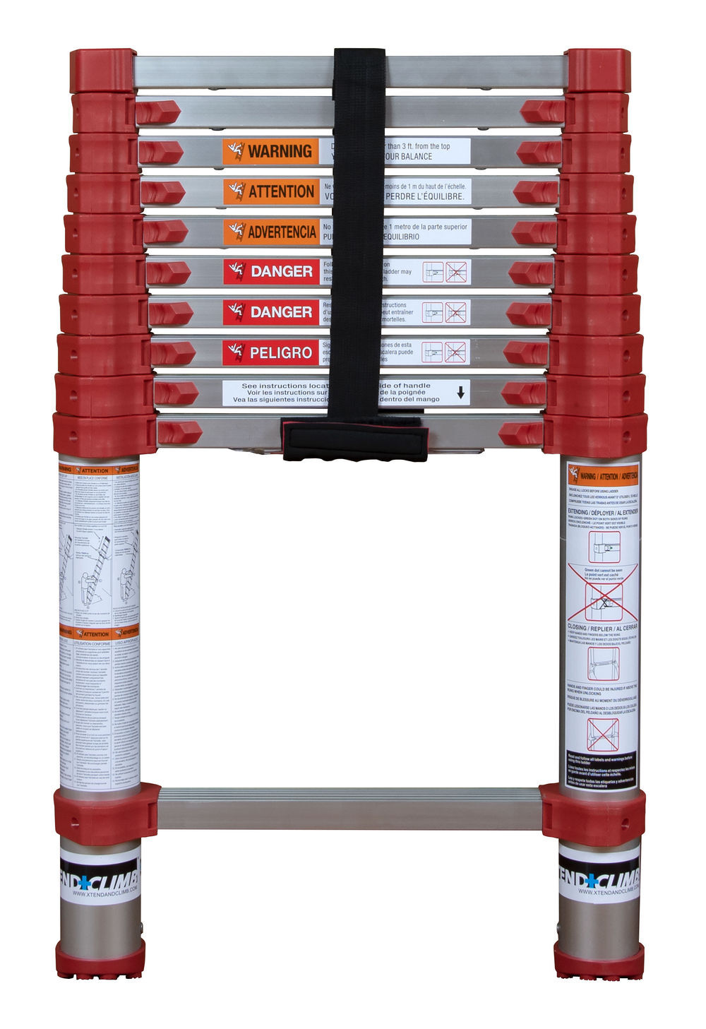 Xtend and Climb Aluminum Telescoping Extension Ladder (12.5 Reach Height)  ANSI Type I  250 lb Load Capacity, large image number 2