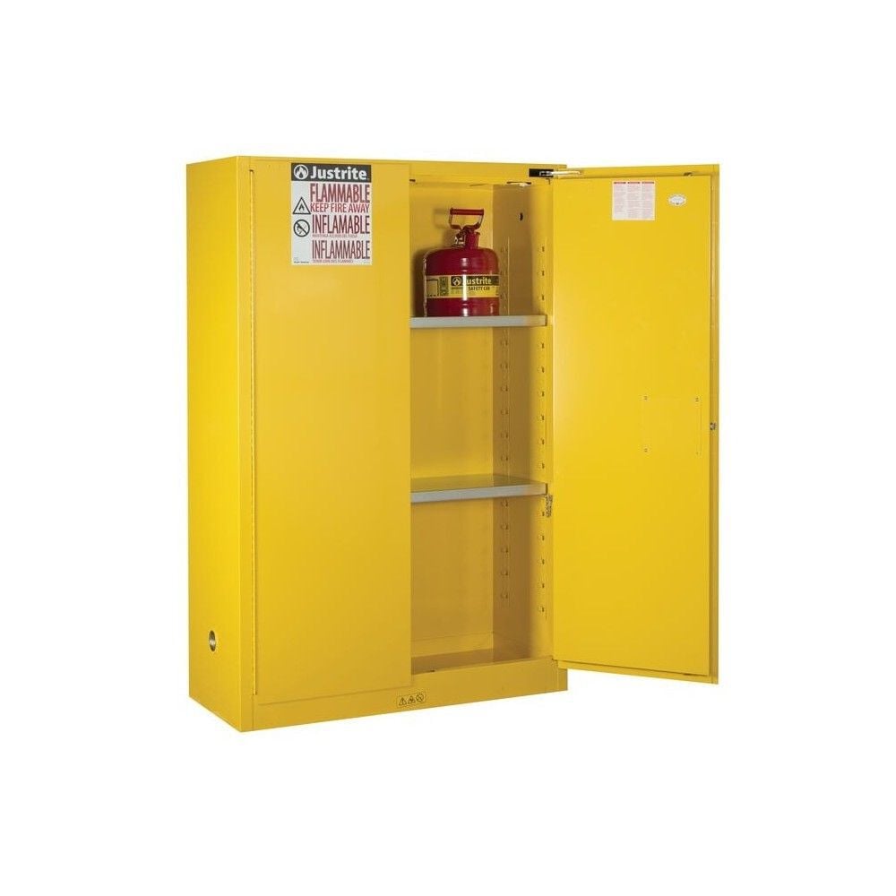 Justrite 45 Gallon Yellow Self Close Flammable Cabinet, large image number 4