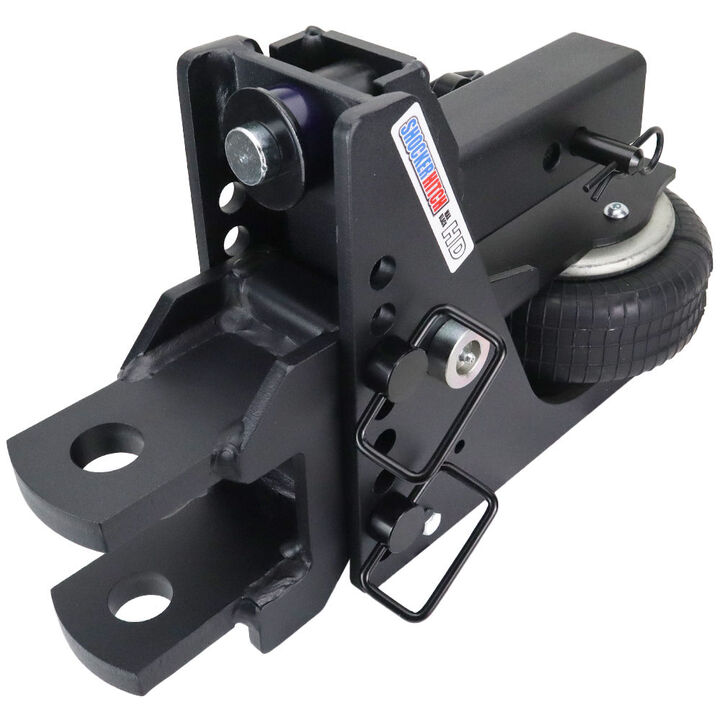 Shocker Hitch HD 20K Max Black 2.5 Inch Air Receiver Hitch & Clevis Pin Mount with 1-1/2 Inch Holes, large image number 1