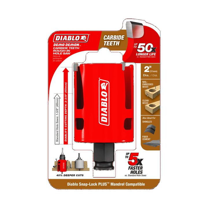Diablo Tools 2in Demo Demon Carbide Teeth Rough-In Hole Saw, large image number 5
