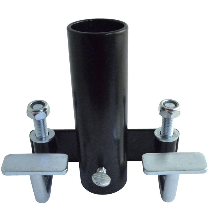Erickson Mfg Steel Truck Bed Flag Pole Holder, Black Powder-Coated, No-Drill Clamp-On Mount, large image number 2