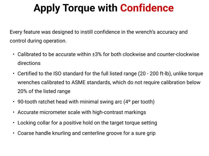 Tekton 1/4 Inch Dual-Direction Micrometer Torque Wrench 20 - 200 in-lb, large image number 3