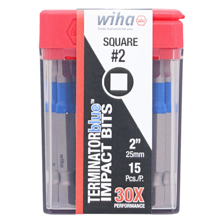 Wiha TerminatorBlue Impact Bit 2in Square #2 15pk