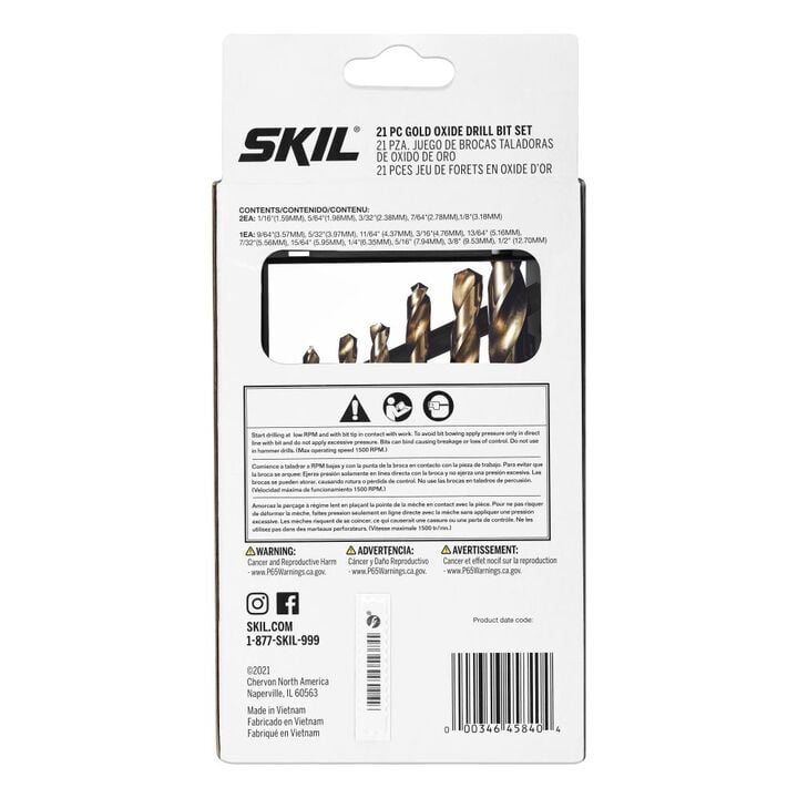 SKIL 21 Piece Gold Oxide Drill Bit Set, large image number 2