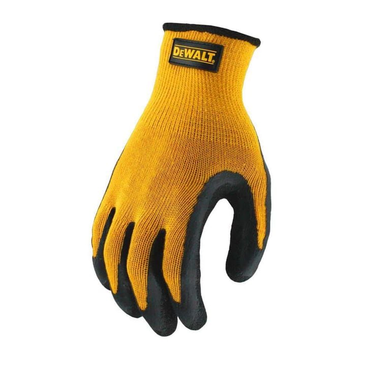 DEWALT Seamless Fit Textured Rubber Gripper Gloves, Yellow and Black, Large, large image number 1