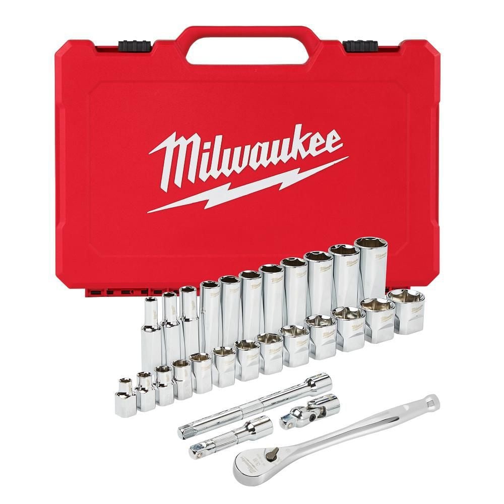 Milwaukee 3/8 in. Drive 28 pc. Ratchet & Socket Set- SAE, large image number 1