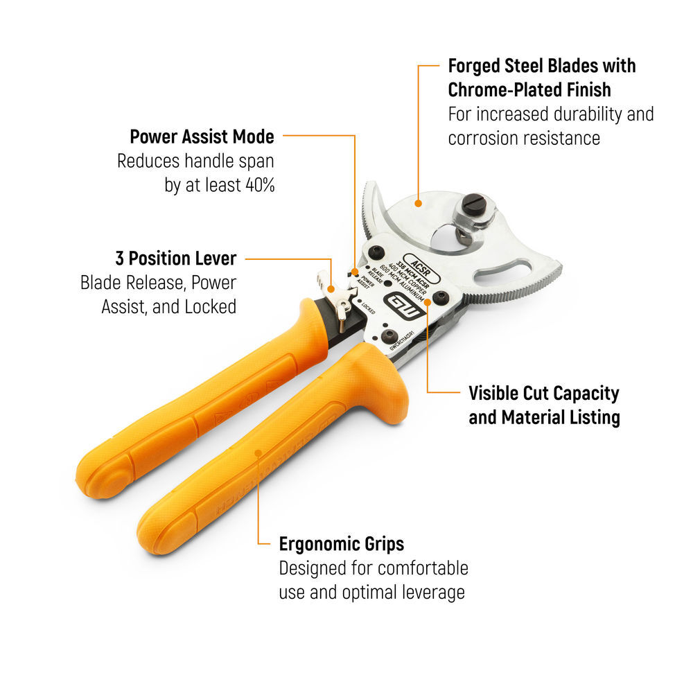 GEARWRENCH 10 Inch ACSR Compact Ratcheting Cable Cutter, large image number 2