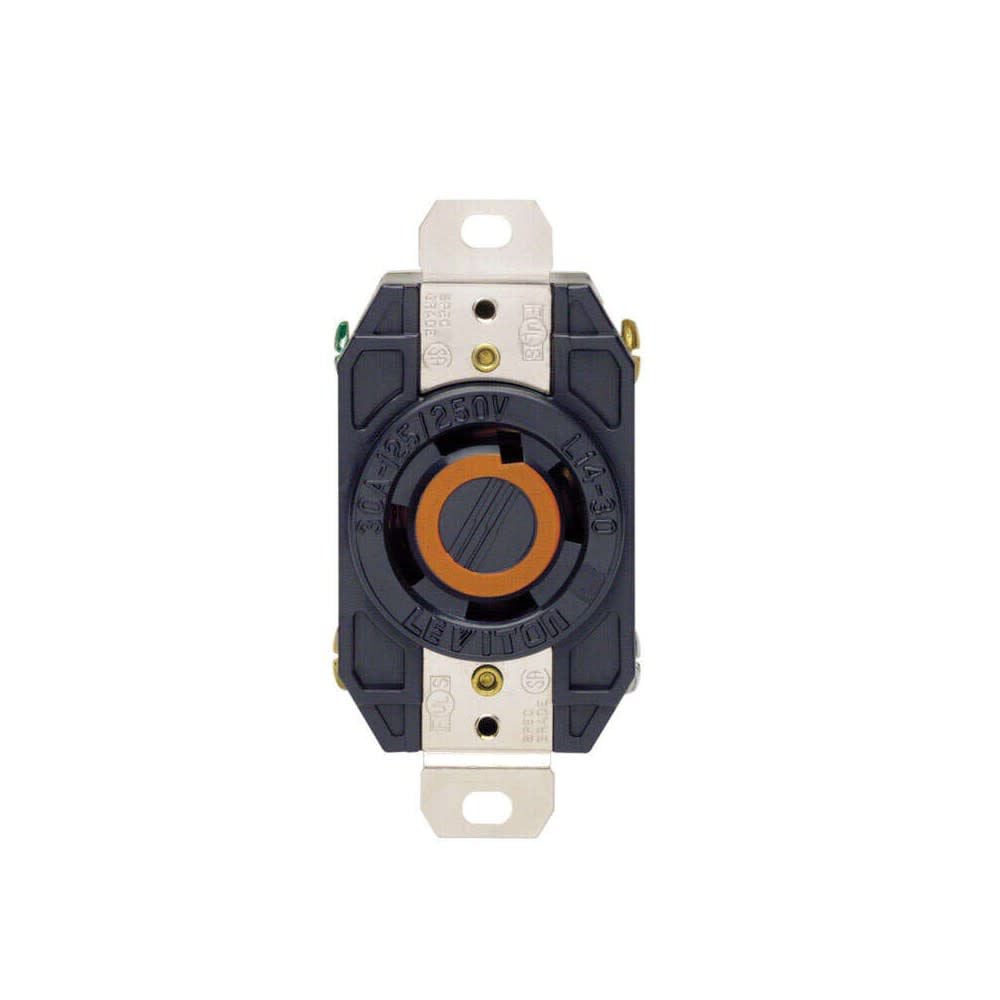 Leviton Grounded Single Locking Outlet Receptacle 20A 125V Black – 3265287