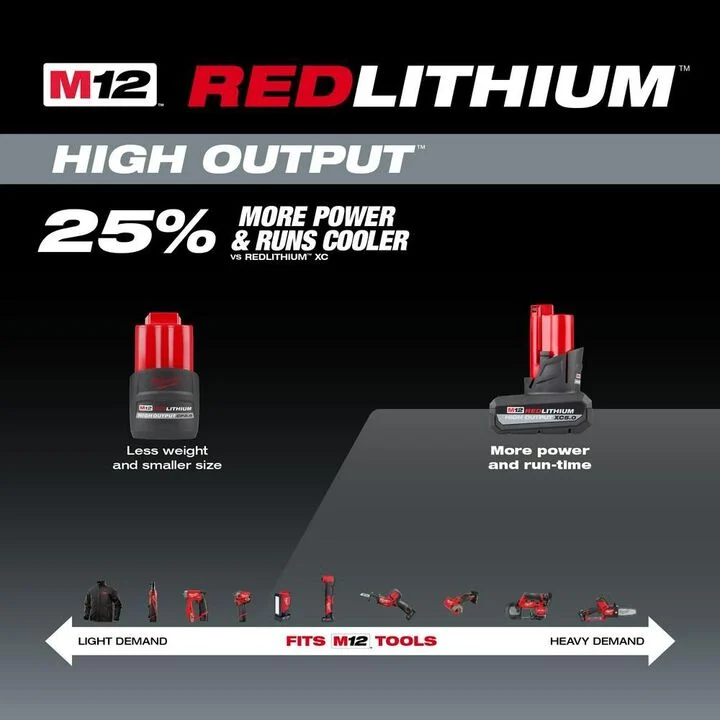 Milwaukee M12 REDLITHIUM XC 12V 5Ah Lithium Ion Power Tool Battery Pack, large image number 3