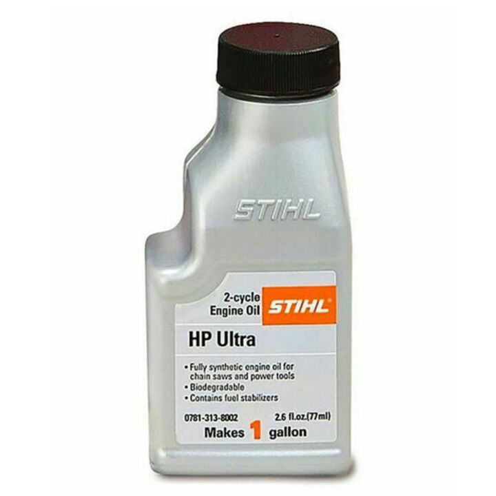 Stihl HP Ultra Fully Synthetic 2-Cycle Engine Oil 50:1 1 Gal Mix 2.6 oz