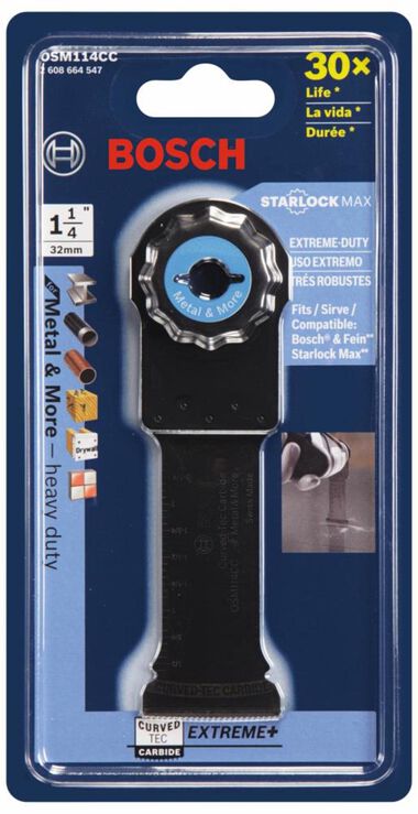 Bosch 1-1/4 In. StarlockMax Oscillating Multi-Tool Curved-tec Carbide Extreme Plunge Blade, large image number 1