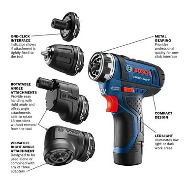 Bosch 12V Max Flexiclick 5-In-1 Drill/Driver System Kit, large image number 2