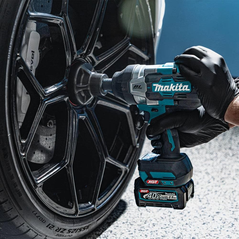 Makita 40V Max XGT Brushless Cordless 4 Speed High Torque 1/2 Inch Square Drive Impact Wrench Kit & 14pc. Deep Impact Socket Set Bundle, large image number 5