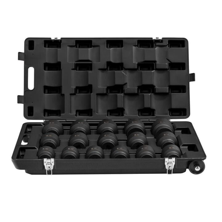 Sunex 1 Inch Drive SAE 6 Point Standard Impact Socket Set, 16 Piece