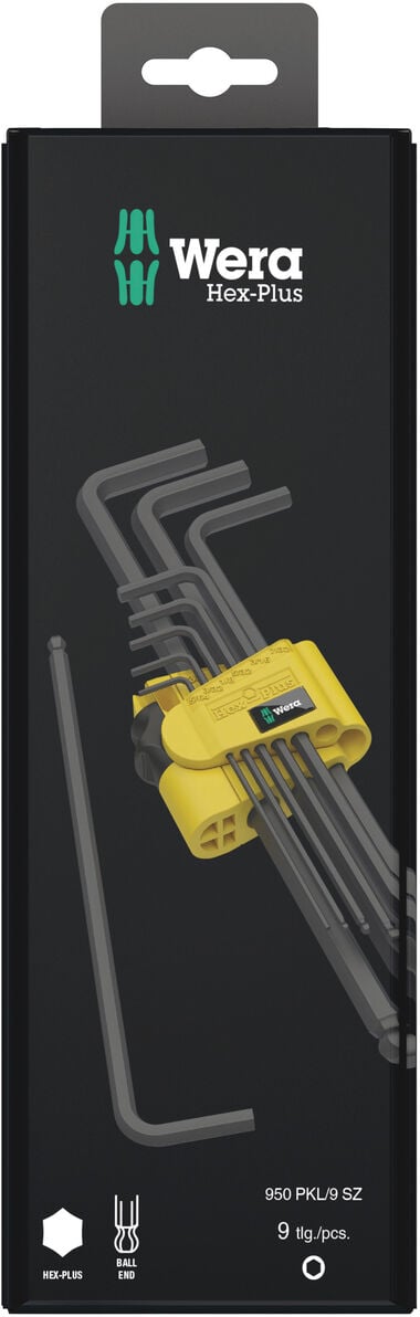 Wera Tools Imperial BlackLaser 950/9 Hex-Plus 1 SB L-Key Set 9pc