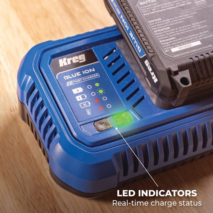 Kreg Blue Ion 20V Fast Charger and 20V 4.0 Ah Battery Bundle, large image number 5