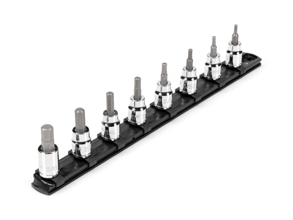 Tekton 3/8 in Drive Hex Bit Socket Set with Rail, 8 Piece (1/8-3/8 in), large image number 1