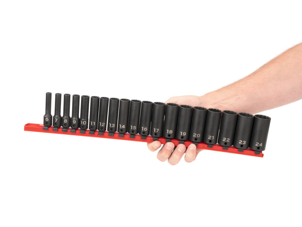 Tekton 3/8 Inch Deep 12 Point Impact Socket Set, 19 Piece (6-24 mm), large image number 3