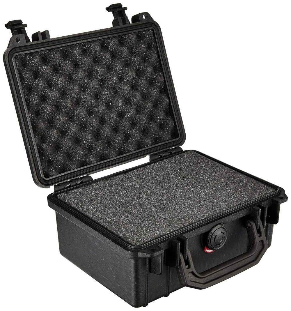 Pelican 1150 Polypropylene 0.01 Cu-Ft. Protector Case with Foam, Black – 1150-000-110