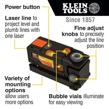Klein Tools Red Pocket Laser Level, large image number 1