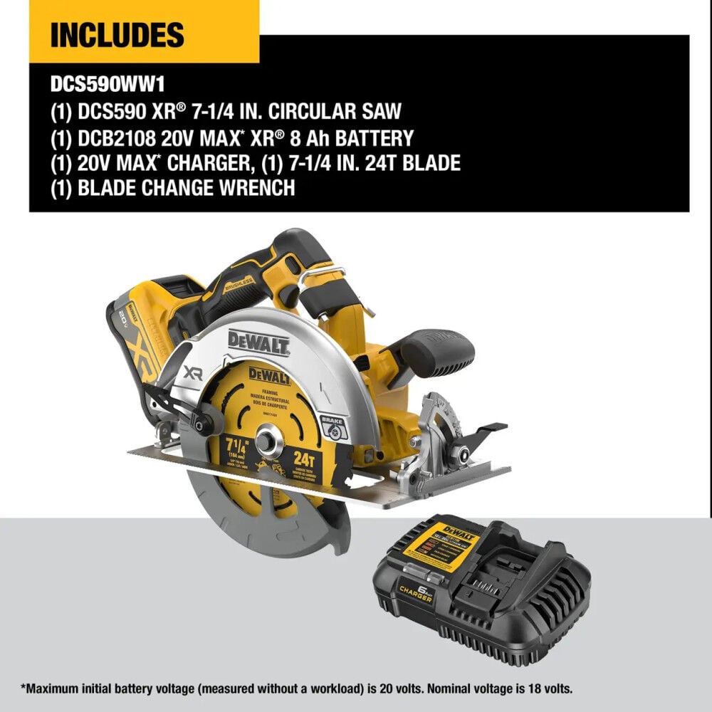 DEWALT 20V MAX XR 7-1/4 Inch Circular Saw Kit & ELITE SERIES 60T Blade Bundle, large image number 6