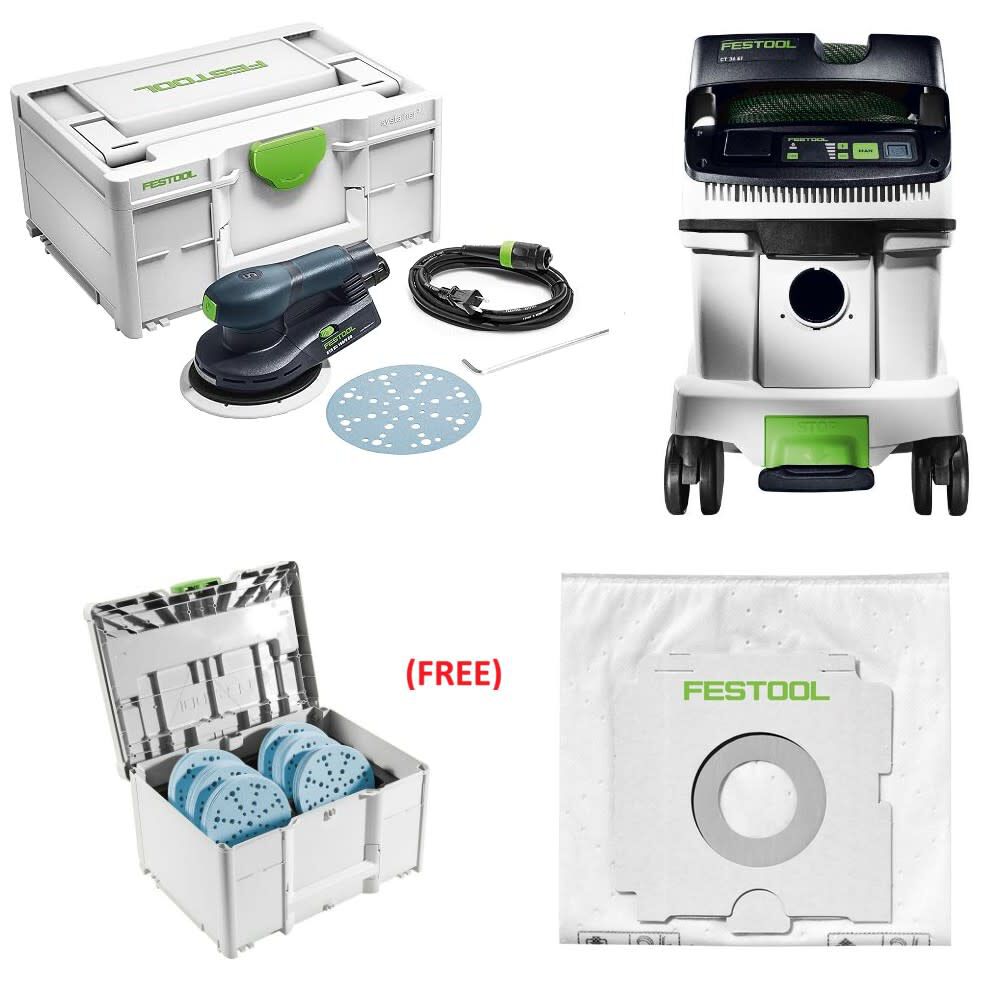 Festool ETS EC 150 5mm Sander & CT 36 Bundle - 576339-577872
