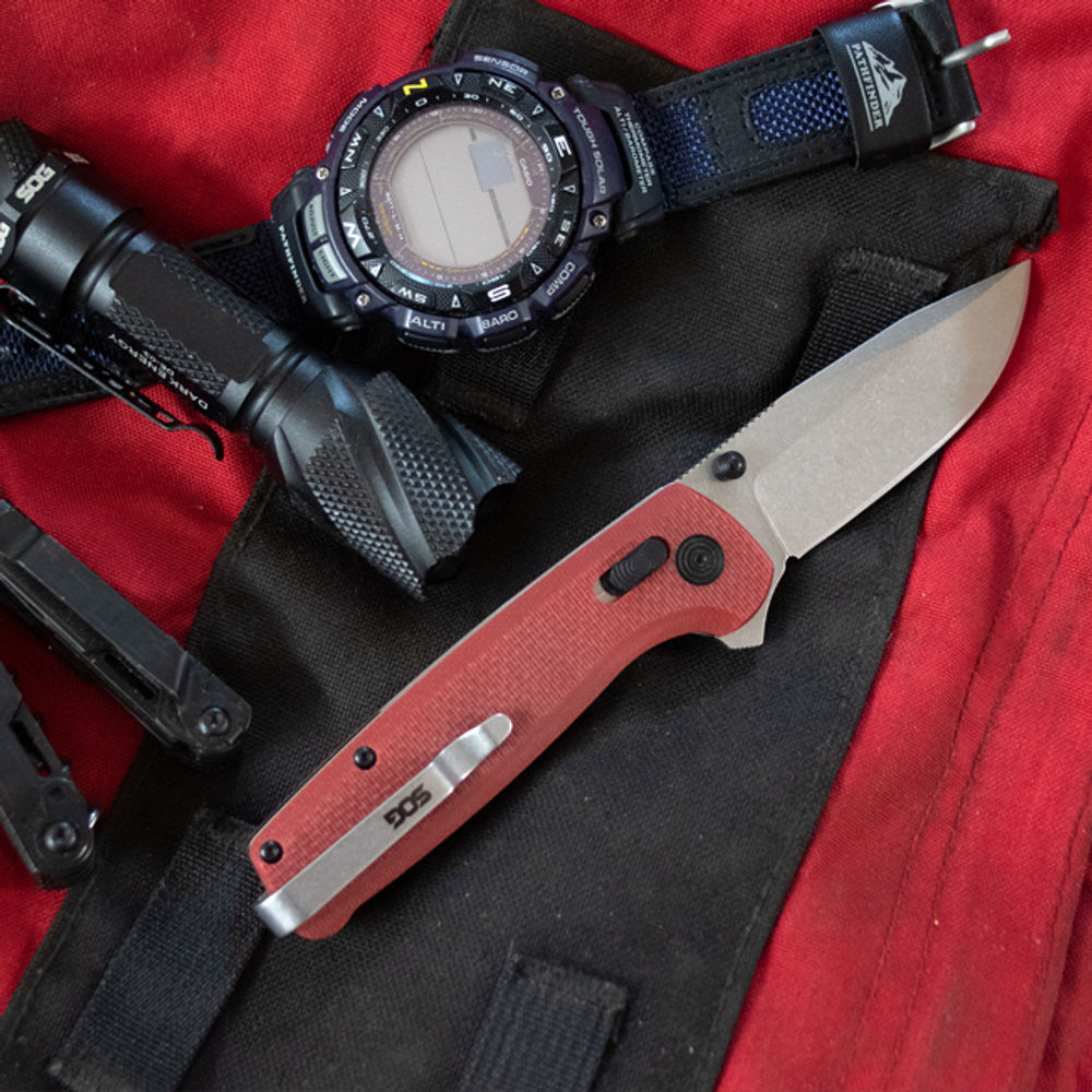 SOG Terminus XR G10 Folding Knife Crimson Red, large image number 4