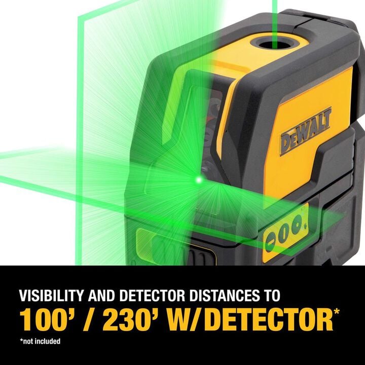 DEWALT Cross Line And Plumb Spots Laser - Green, large image number 1