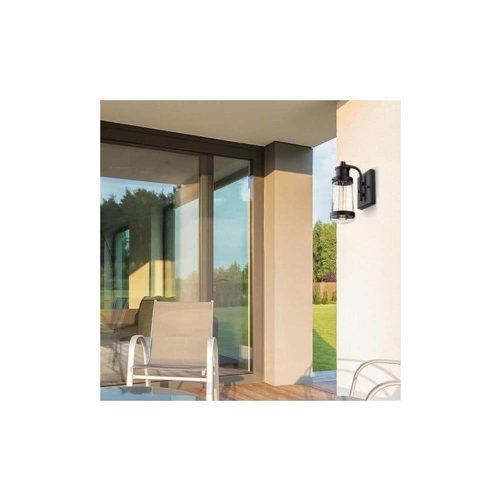 Globe Electric Bennett 1 Light Wall Sconce Vintage Matte Black, large image number 4