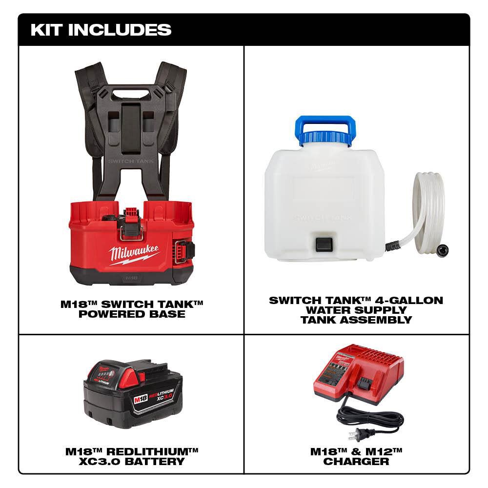 Milwaukee M18 SWITCH TANK 4 Gallon Backpack Water Supply Kit 2820 