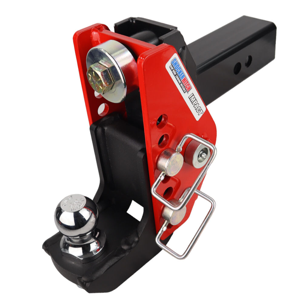 Shocker Hitch Impact 14K 2.5 Inch Cushion Hitch & Drop Sway Bar Tab Ball Mount 2 Inch Hitch Balls, large image number 1