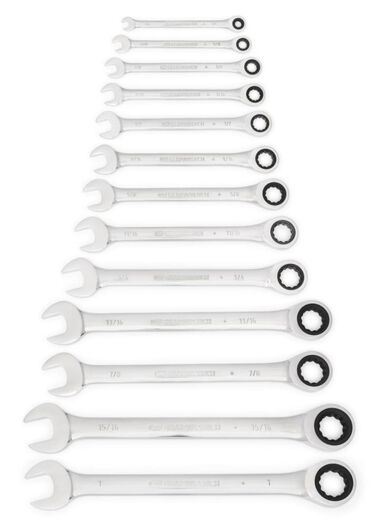GEARWRENCH 13 Pc 72-Tooth 12 Point Ratcheting Combination SAE Wrench Set, large image number 12