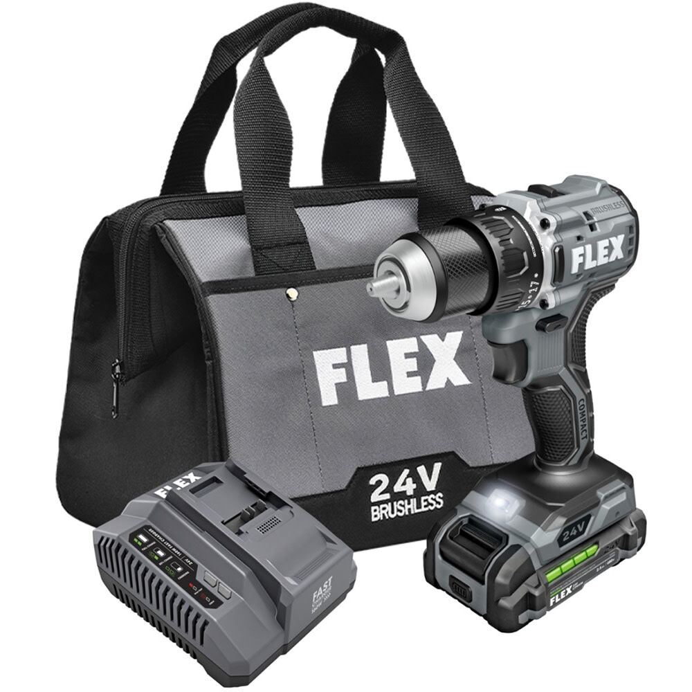FLEX 24V Cordless 1/2 Inch 2 Speed Compact Drill Driver Kit - FX1131-1A