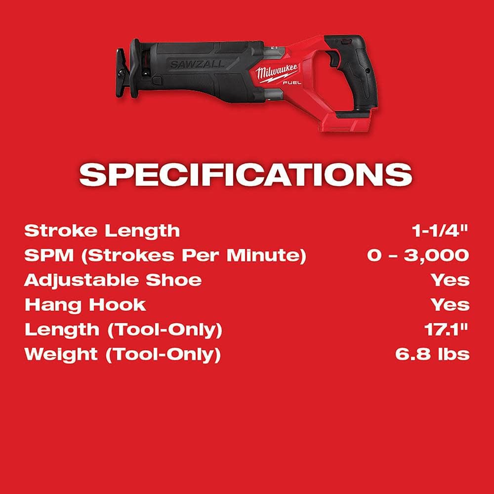 Milwaukee M18 FUEL SAWZALL Reciprocating Saw (Bare Tool), large image number 7