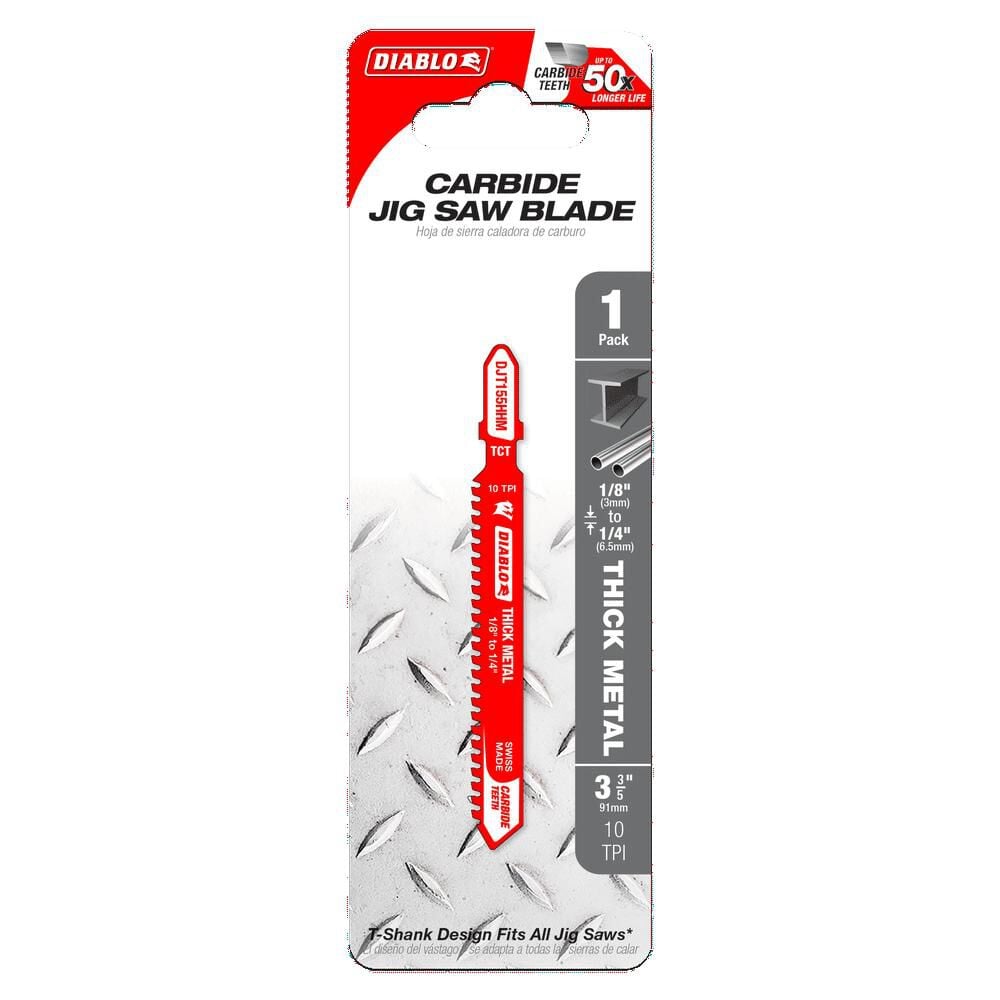 Diablo Tools 3-3/5 Inch 10 TPI Carbide T-Shank Jig Saw Blade for Thick Metal, large image number 3