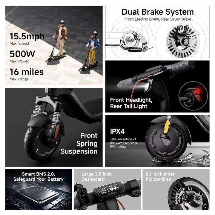 Segway E2 Plus II Electric Scooter 5 MPH Black, large image number 3