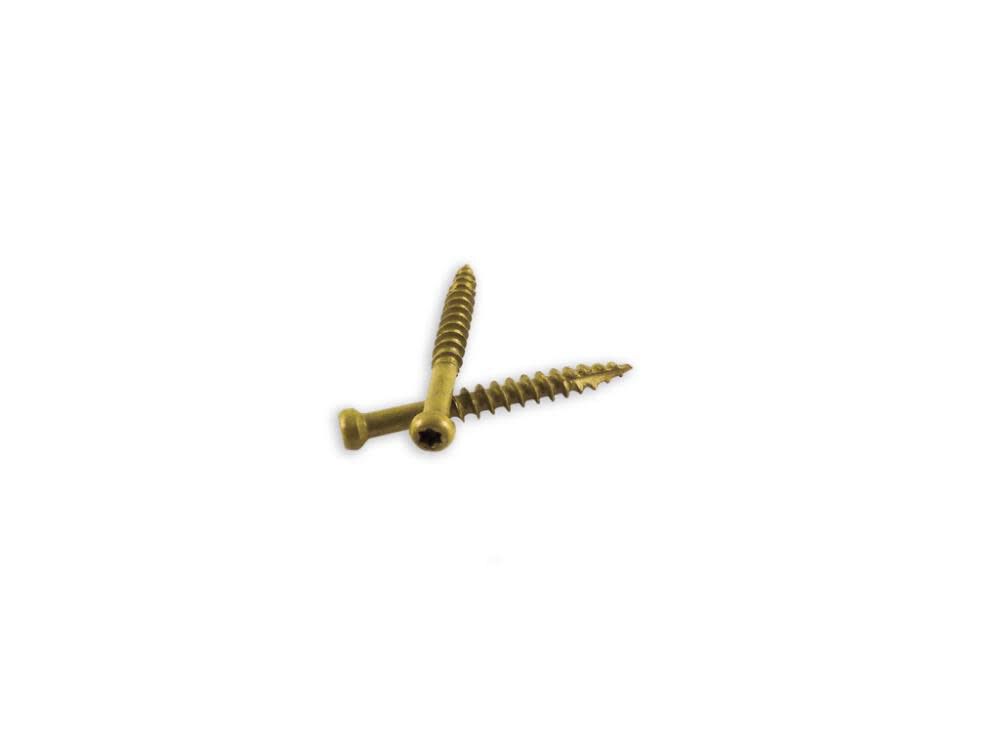 Woodpro #9 x 3 In. PPG 1000 Hour Golden E-Coat Trim Head Screws 5LB, large image number 1
