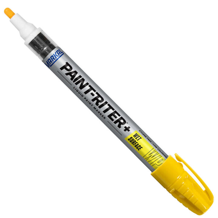 Markal 1/8 Inch Tip Paint-Riter+ Wet Surface Liquid Paint Marker, Yellow