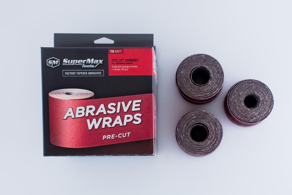 Supermax Tools 3 pack Box 180 Grit Pre-Cut abrasive for 22 In. Drum Sander, large image number 1