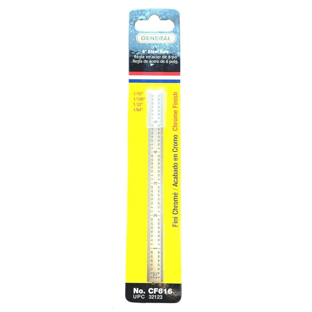 General Tools 6 Inch Precision Flexible Steel Ruler with 5R Graduations