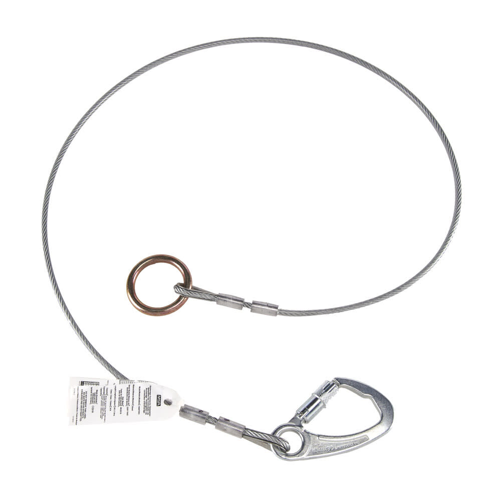 MSA Safety Works Anchorage Connector Extension, 6 Ft Cable, FP5K Snaphook & O-Ring, large image number 1